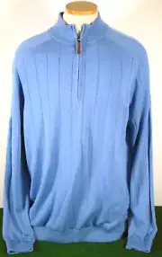 NWT Footjoy Lifestyle Drop Needle Lined 1/2 Zip Sweater, Blue, Large, 30516