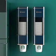 Disposable Cup Dispenser,Cup Dispenser,Wall-Mounted Space-Saving Cup Dispenser,Dust-Proof Storage Rack,Cup Organizer Rack for Paper Plastic Cup Diameter 5-7.5cm,Used in Offices,Homes,School,Restaurant