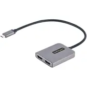 StarTech.com USB-C to Dual HDMI Adapter, USB Type-C Multi-Monitor MST Hub, Dual 4K 60Hz HDMI Laptop Display Extender / Splitter,