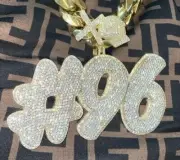 Rapper Men's Genuine Moissanite Custom Number Pendant 925 Silver Free Rope Chain