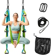 Yoga Trapeze Swing Set for Home & Outdoor | Easy Setup for Strength, Balance & Back Pain Relief | Adjustable Straps & 600lb Capacity, Includes Carrying Bag & Online Tutorials