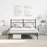 Bedroom Table Bedside Cabinets 2 pcs Concrete Grey 38x35x56 cm Engineered Wood