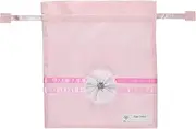 Angel Smile Royal School(エンジェルスマイルロイヤルスクール) RSDB2016010 RSDB2016010 Drawstring Bag, Drawstring Bag (Mesh Back), Jewel White Flower, Satin, Double Ribbon, Pink, Free, Pink, Free Size