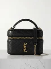 [SAINT LAURENT] SAINT LAURENT - Gaby Vanity Micro Quilted Leather Shoulder Bag - Black - One size One size Black