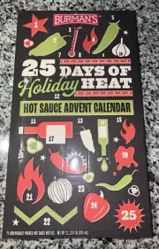 NEW 2024 Aldi 25 Days of Holiday Heat Hot Sauce Advent Calendar Burman's
