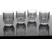 CRISTAL D’ARQUES LONGCHAMP CRYSTAL DOUBLE OLD FASHIONED WHISKEY GLASSES SET OF 4