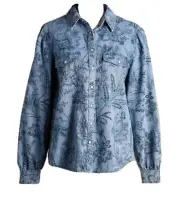 NWT Sundance Catalog Blue “Floral Fountains Top” Size S $128