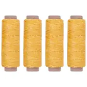 [4-Pack Yellow] Premium Waxed Polyester Thread for Leather Crafting, 1mm x