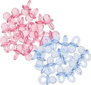Abaodam 100pcs Acrylic Mini Pacifiers Shower Game Favors Boy Baby Shower Decorations Reusable Charms