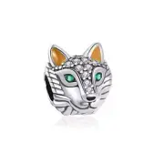 Wolf Charm 925 Sterling Silver Charm for Bracelet Necklace