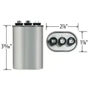 45+5 uf/MFD 370 VAC volts OVAL Dual Run Capacitor 50/60 Hz , JustCapacitors