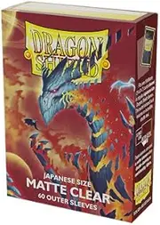 Dragon Shield 60 ct Japanese Matte Outer Sleeves Clear 60 ct Card Individual Pack
