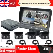 1080P Truck RV DVR Video Recorder Box+7"Monitor+4Pcs 4PIN Front Rear Side Camera