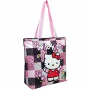 Sanario Hello Kitty Black&Pink Checker Crossbody Bag Handbag Tote Bag-Brand New!