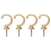 4Pcs Aluminum Alloy Wall Mounted Curtain Holdback Drapery Tieback Hooks Gold