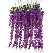 Artificial Silk Wisteria Vine Ratta Silk Hanging Flower Wedding Decor,65614