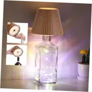 Wireless Bottle Lamp Shades for Table Lamps, 3-Level RGB-Brown Gray Wood Grain