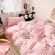 ins甜酷博主風元氣彩色條紋床包組 個性混搭枕套  可愛少女風床包 床單 床罩組 單人 雙人 加大床包四件組