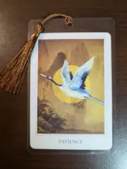 "PATIENCE" Bookmark Oracle Sacred Deck Card NEW Destiny Gif Tarot Art CRANE MOON