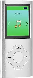 MP3 Player Support 64G TF Card, Portable HiFi Music Player with Voice Recorder, FM Radio, Photo Viewer, E-Book Player, MP3 Player for Kids Gifts Students (Silver)