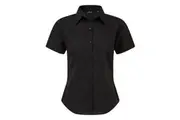Premier Short Sleeve Poplin Blouse / Plain Work Shirt (Black) - UTRW1092