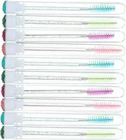 Ipetboom Crystal Wand Mascara Brush 10pcs Diy Lash Wand Tubes for Eyelash Extensions Makeup Artists Home Use Random