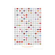 Large Scratch Off Flags Of The World A2 Poster Travel Map Gift - White Portrait