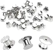 MEZOKUCEL 50 Pieces Metal Pin Backs Locking Pin Keepers Locking Clasp，for Uniform Badges, Hat, Jewelry Making