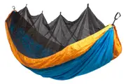 Bug Net Hammock - Hawai Ocean Body & Dark Cheddar Border Single