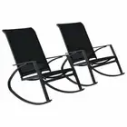 Garden Rocking Chairs 2 pcs Textilene Black vidaXL