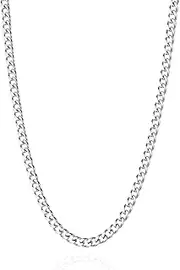 [OLARCU] 3.5mm/5mm Mens Silver Stainless Steel Cuban Link Chain Necklace for Men