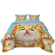 Funny Cats Art Curious Ginger Kitten Coverlet