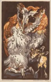Rose-earred Owl : Norbertine Bresslin-Roth : 1920 : Art Print