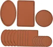 Operitacx Sets Blank Leatherette Hat Patches Pu Suitcase Decor Sewing Keychain Blanks Handmade Fabric Tags Pcs