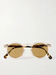 [Oliver Peoples] Oliver Peoples - Gregory Peck Round-frame Acetate Sunglasses - Tortoiseshell - One size One size Tortoiseshell