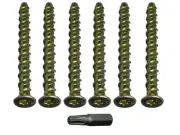 M6 X 100mm Concrete Lightning Thunderbolt Torx Head Bolt Pack Of 96 Free Bit