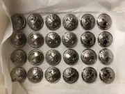 ** 2 CROSSED Silver Fire Department - Waterbury- - 7/8"
