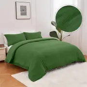 Linenova Cotton Waffle Weave Forest Quilt Cover Set