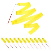 Dance Ribbons, 14Pcs 78.7 Inch Gymnastics Streamers for Gifts, Dancing, Yellow