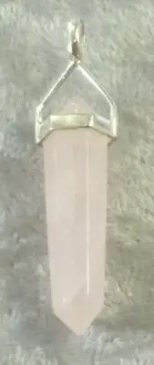 Rose Quartz Double Terminated Sterling Silver Pendant