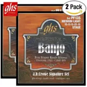 2-PACK GHS PF135 JD Crowe Signature 5-String Stainless Steel Banjo Strings