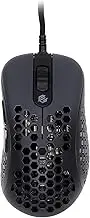 Gwolves Skoll Mini SK-S Black 50g Ultralight Weight Honeycomb Design Ergonomic Gaming Mouse with 3389 Sensor - PTFE Skates - 16,000DPI - Detachable Cable (Black) (Small)