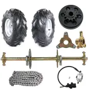 810mm Go Kart Rear Axle Kit 7" Wheels #420 Clutch Sprocket 3 Stud Hub ATV Quad