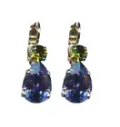 Mariana Earrings Sophisticated Tanzanite & Olivine Austrian Crystals Penelope...