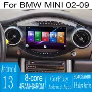 9" Android Navigation Car Gps Tesla Style For Bmw Mini Cooper 02~09 Carpaly
