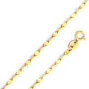 14K Yellow Gold 2mm Twisted Mirror Chain - 16"- 22''