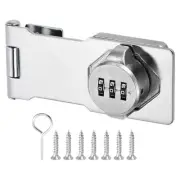 Cabinet Password Rotary Hasp Locks Door Security Combination Latch Lock Silver