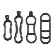 Black Bicycle Cycling Silicone Elastic Strap Bandage Light Lamp Mount Holder Set