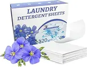 Eco-Friendly Laundry Detergent Sheets-120 Loads, Concentrated Liquidless Plastic-Free Laundry Supplies, Powerful Washing Strips Laundry Soap Sheets, Stain Fighting (60 sheets (120 loads), Flax)