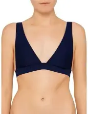 ZIMMERMANN SWIMWEAR Seperates texture wide tri bra Navy NWT 12 A / B RRP $160